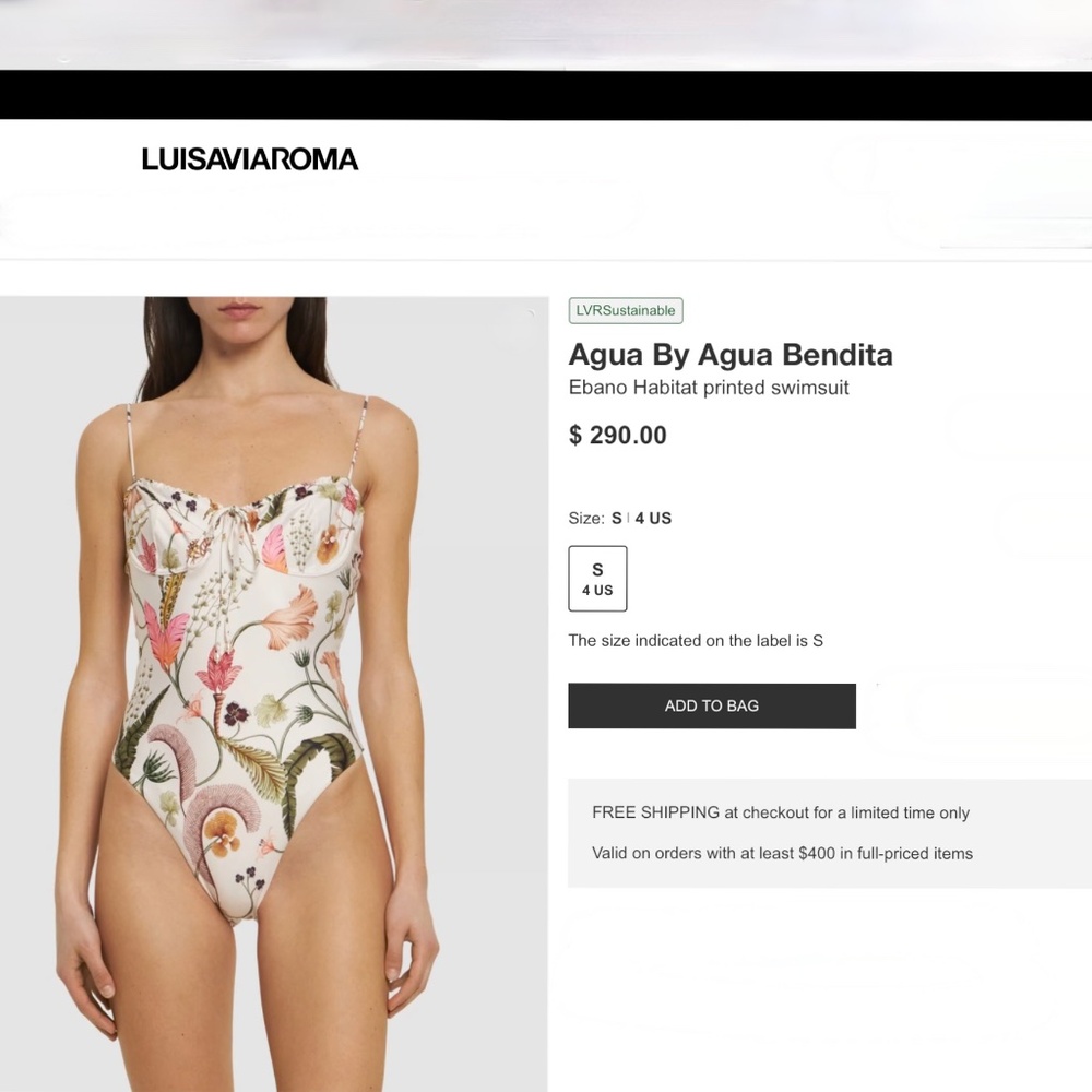 Agua by Agua Bendita Ebano One-Piece Swimsuit sz L - Picture 6 of 15